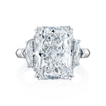 Manfredi Jewels Engagement - Radiant Cut 8.02 ct Platinum Three Stone Diamond Ring