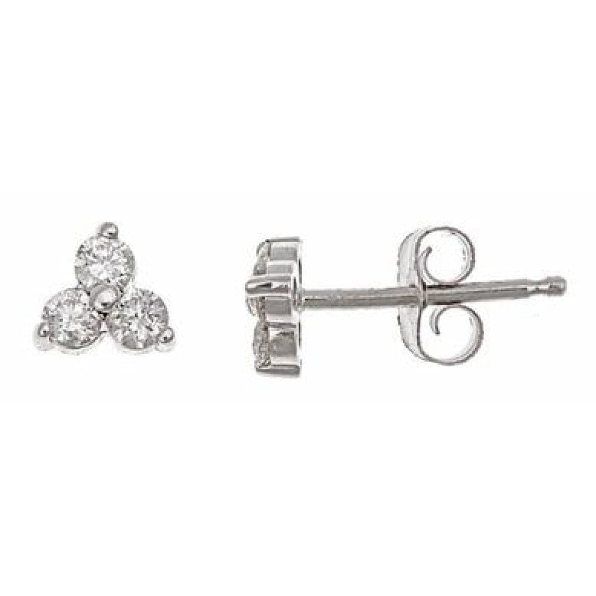 Manfredi Jewels Jewelry - Round 3-Stone 14K White Gold Cluster Stud Earrings | Manfredi Jewels