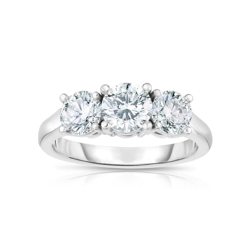 Manfredi Jewels Engagement - Round Cut 1.70 ct Platinum Three Stone Diamond Engagement Ring | Manfredi Jewels