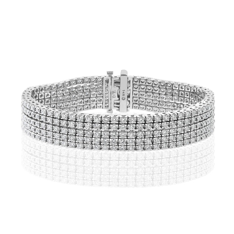 Manfredi Jewels Jewelry - Round Cut 10.01ct 14K White Gold Diamond Bracelet | Manfredi Jewels