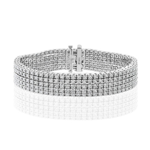 Manfredi Jewels Jewelry - Round Cut 10.01ct 14K White Gold Diamond Bracelet