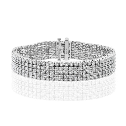 Round Cut 10.01ct 14K White Gold Diamond Bracelet