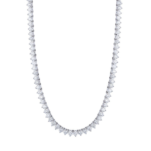 Manfredi Jewels Jewelry - Round Cut 18K White Gold 11.69ct Diamond Tennis Necklace
