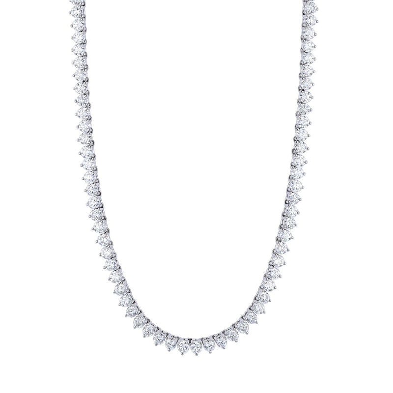 Manfredi Jewels Jewelry - Round Cut 18K White Gold 16.07ct Diamond Tennis Necklace