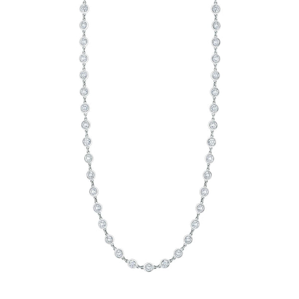 Manfredi Jewels Jewelry - Round Cut 18K White Gold 2.22ct Diamonds By The Yard Necklace (Pre-Order) | Manfredi Jewels