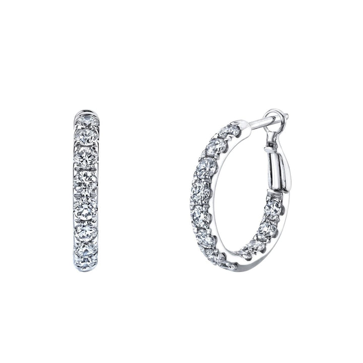 Manfredi Jewels Jewelry - Round Cut 18K White Gold 2.73ct Inside-Out Diamond Hoop Earrings (Pre-Order) | Manfredi Jewels