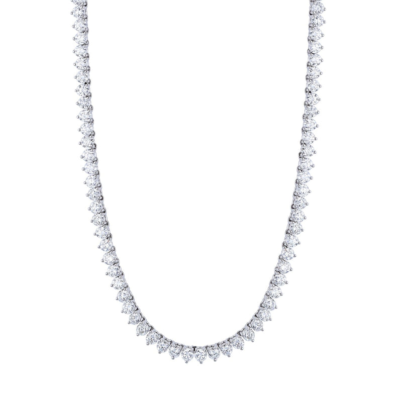 Manfredi Jewels Jewelry - Round Cut 18K White Gold 38.26ct Diamond Tennis Necklace