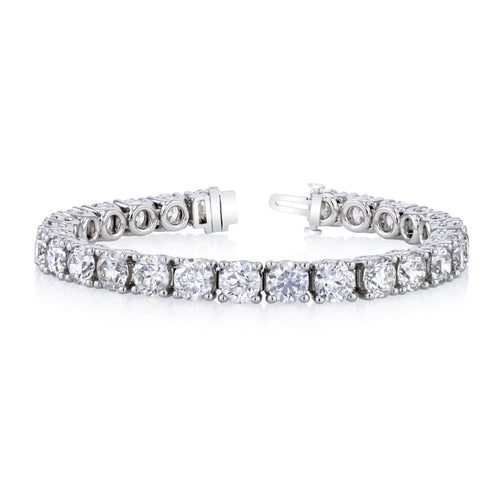 Manfredi Jewels Jewelry - Round Cut 18K White Gold 4.49ct Buttercup Diamond Tennis Bracelet