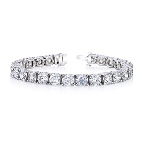 Round Cut 18K White Gold 4.49ct Buttercup Diamond Tennis Bracelet