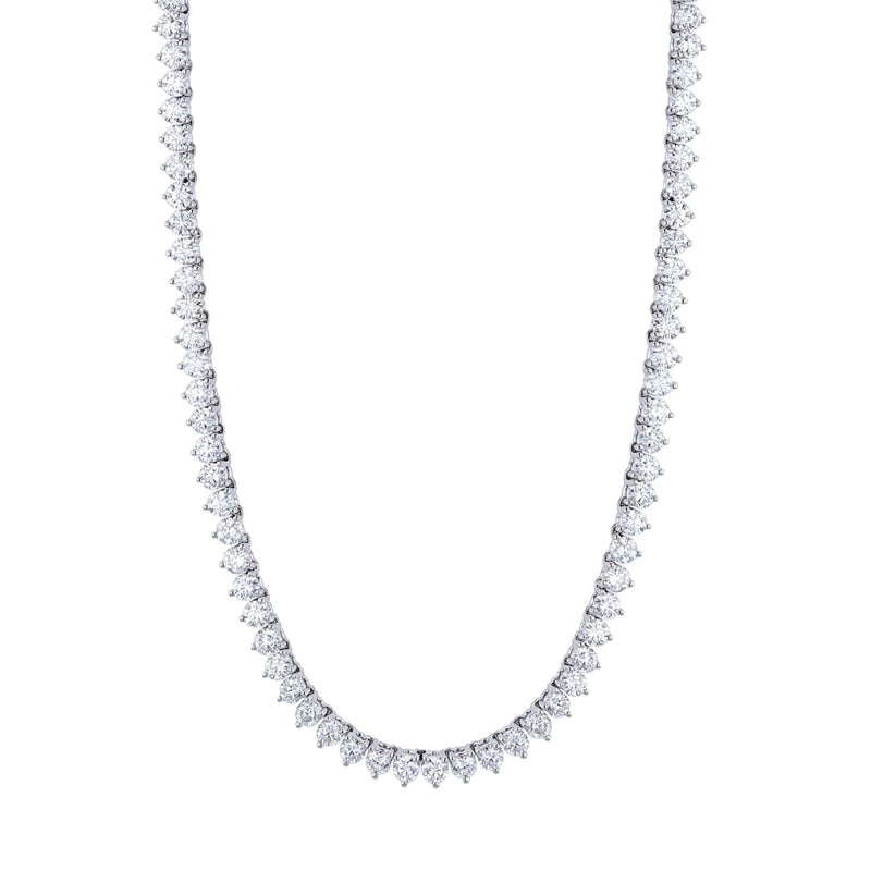Manfredi Jewels Jewelry - Round Cut 18K White Gold 5.10ct Diamond Tennis Necklace | Manfredi Jewels