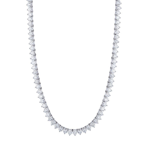 Manfredi Jewels Jewelry - Round Cut 18K White Gold 5.10ct Diamond Tennis Necklace