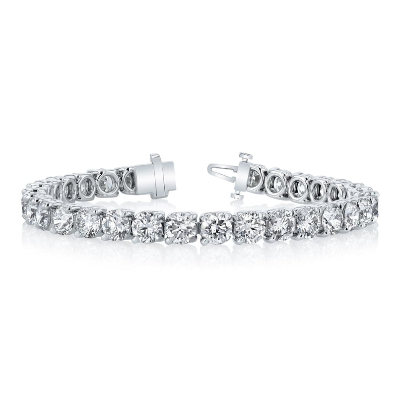 Manfredi Jewels Jewelry - Round Cut 18K White Gold 7.01ct Buttercup Diamond Tennis Bracelet | Manfredi Jewels