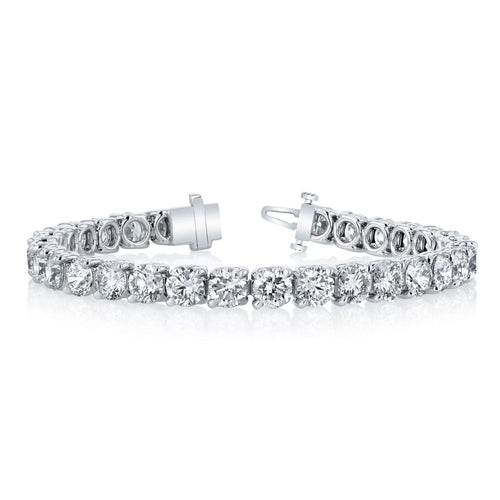 Manfredi Jewels Jewelry - Round Cut 18K White Gold 7.01ct Buttercup Diamond Tennis Bracelet