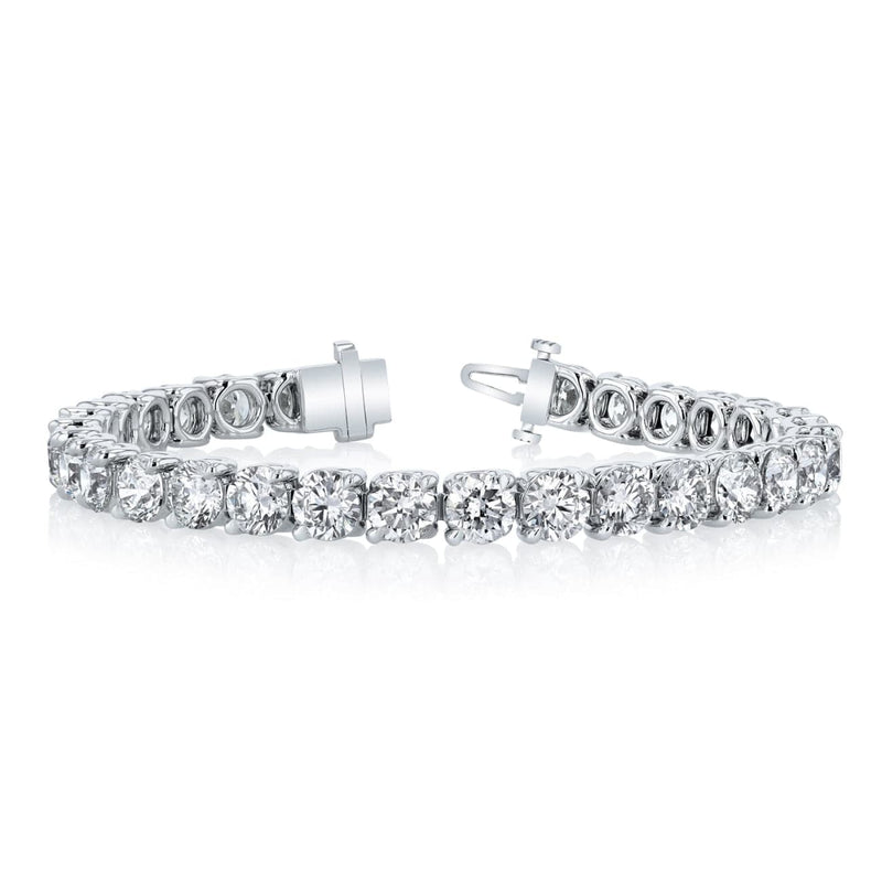 Manfredi Jewels Jewelry - Round Cut 18K White Gold 7.01ct Buttercup Diamond Tennis Bracelet