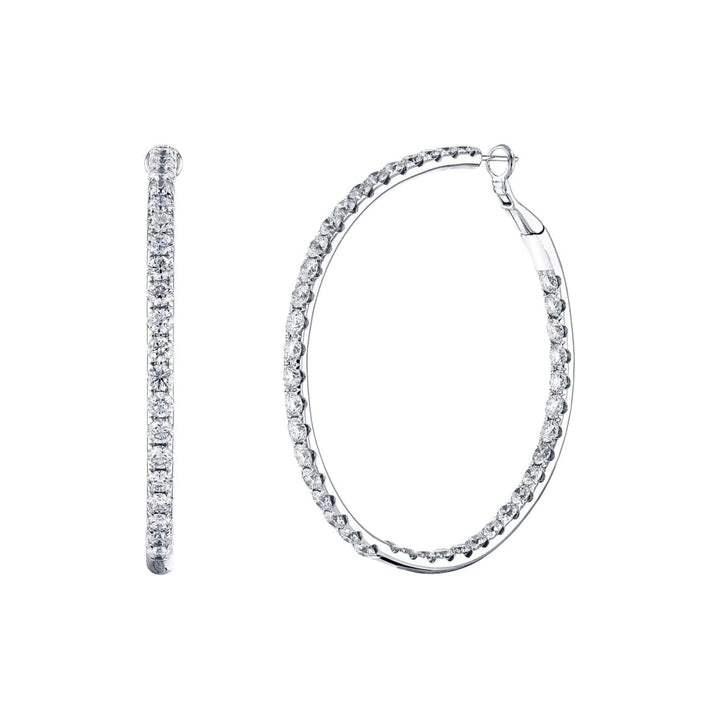 Manfredi Jewels Jewelry - Round Cut 18K White Gold 8.20ct Inside-Out Diamond Hoop Earrings (Pre-Order) | Manfredi Jewels