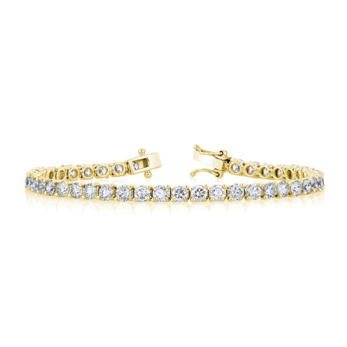 Manfredi Jewels Jewelry - Round Cut 18K Yellow Gold 3.90ct Buttercup Diamond Tennis Bracelet