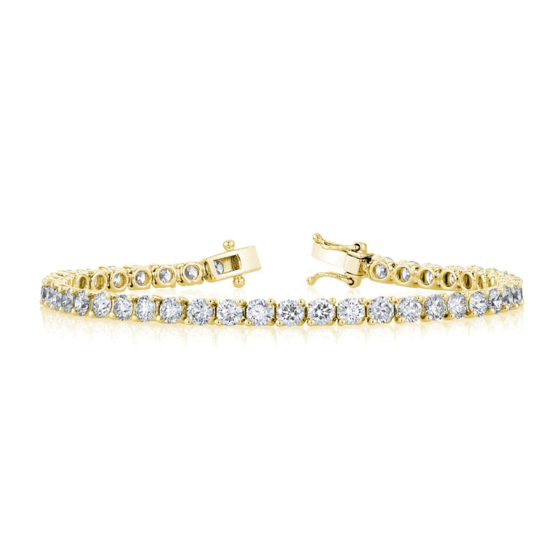 Manfredi Jewels Jewelry - Round Cut 18K Yellow Gold 3.90ct Buttercup Diamond Tennis Bracelet