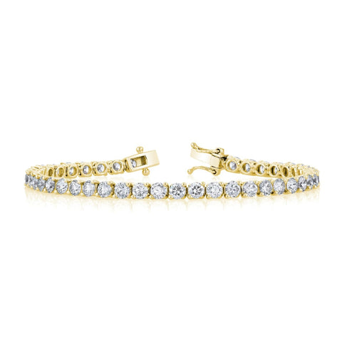 Round Cut 18K Yellow Gold 3.90ct Buttercup Diamond Tennis Bracelet