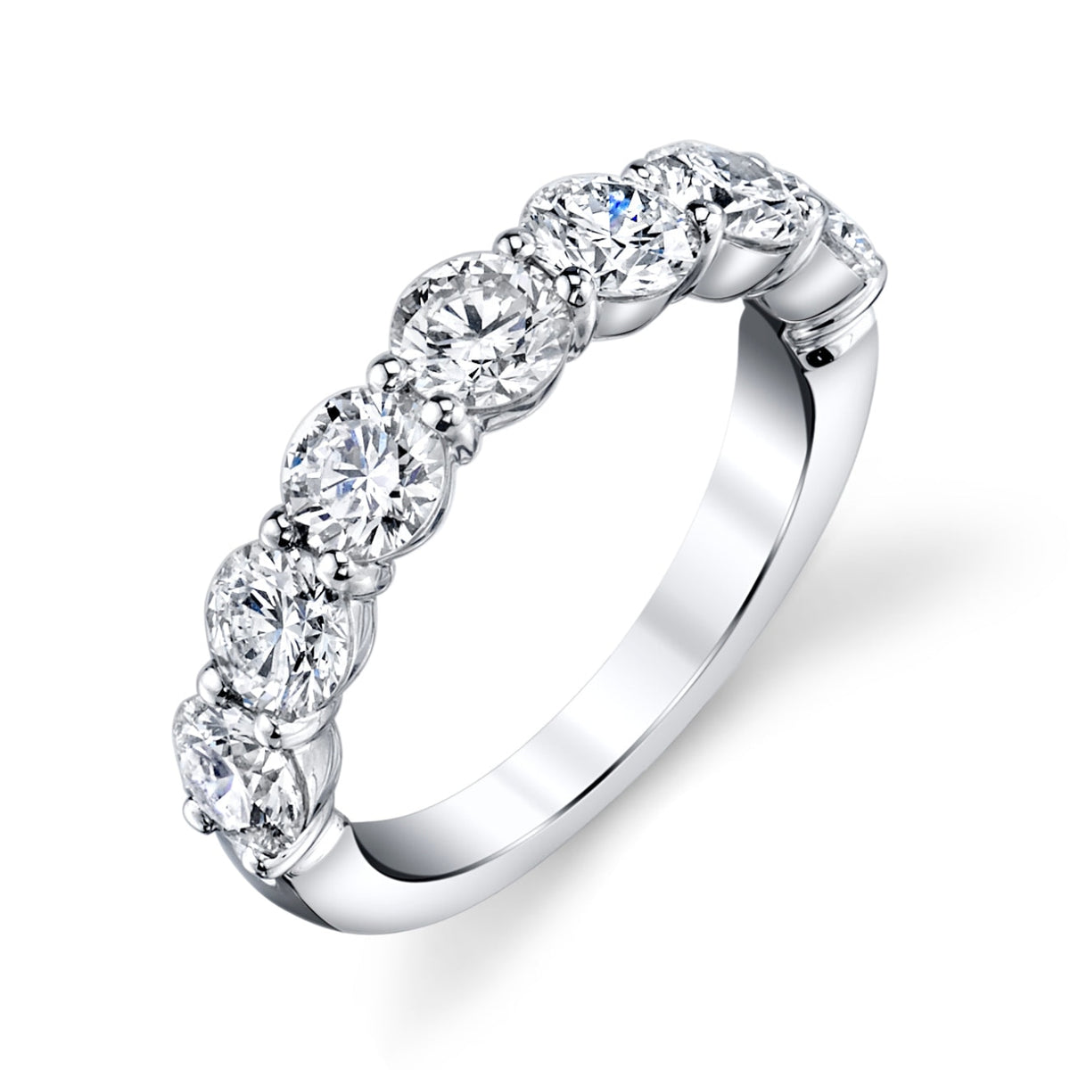 Manfredi Jewels Engagement - Round Cut 2.12 ct Platinum Diamond Eternity Band Ring | Manfredi Jewels