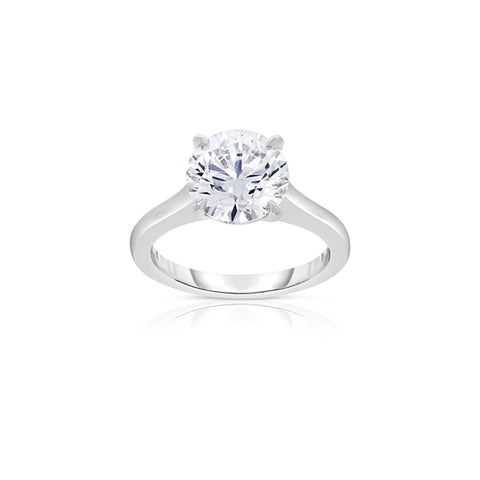 Round Cut 3.19 ct Platinum Diamond Engagement Ring