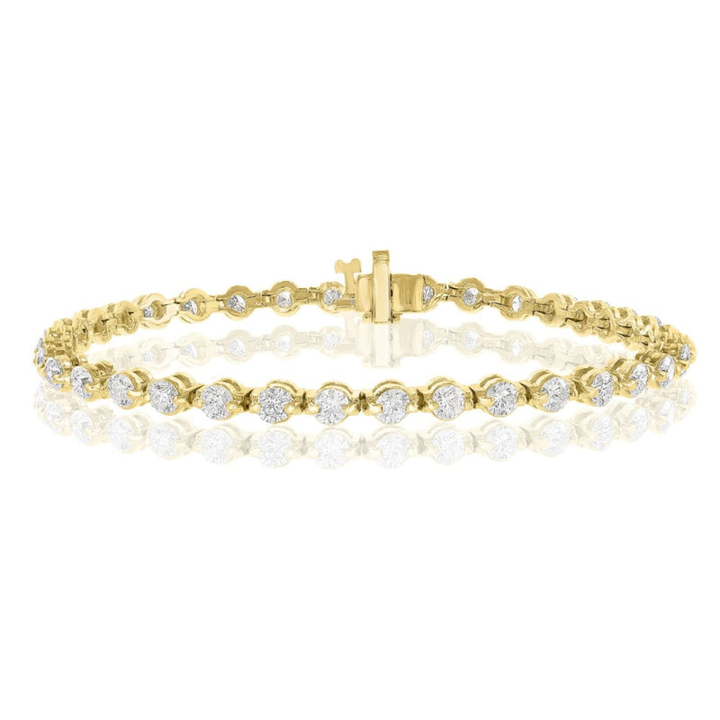 Manfredi Jewels Jewelry - Round Cut 5.01ct 14K Yellow Gold Diamond Bracelet