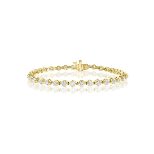 Manfredi Jewels Jewelry - Round Cut 5.01ct 14K Yellow Gold Diamond Bracelet