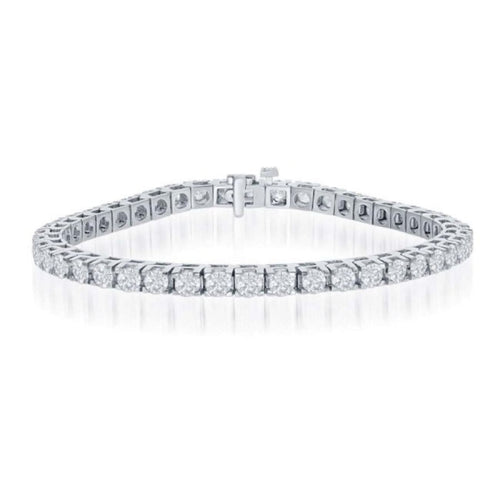 Manfredi Jewels Jewelry - Round Cut 5.0ct 14K White Gold Diamond Bracelet