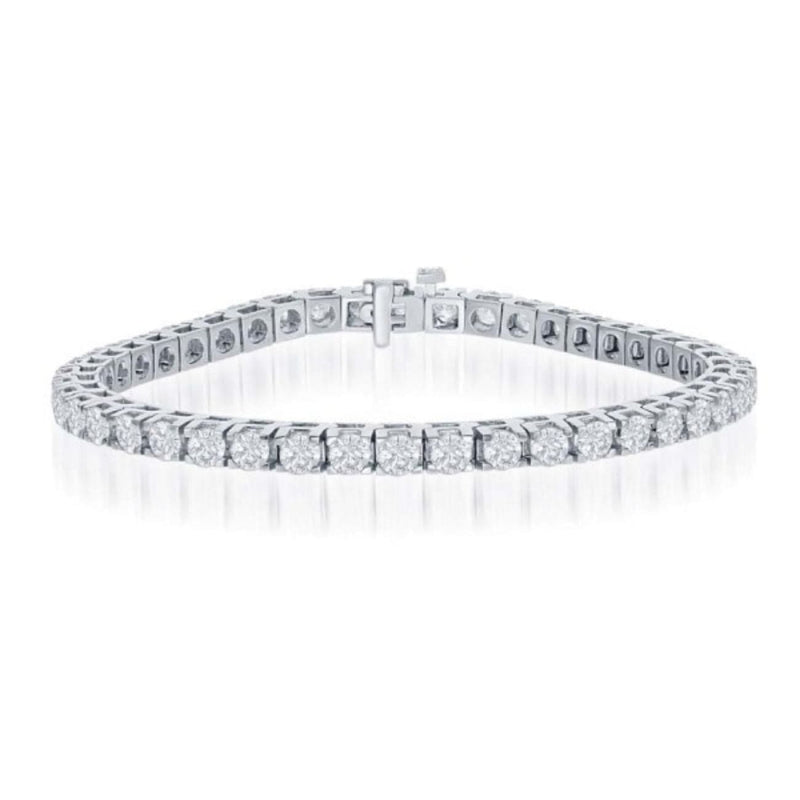 Manfredi Jewels Jewelry - Round Cut 5.0ct 14K White Gold Diamond Bracelet