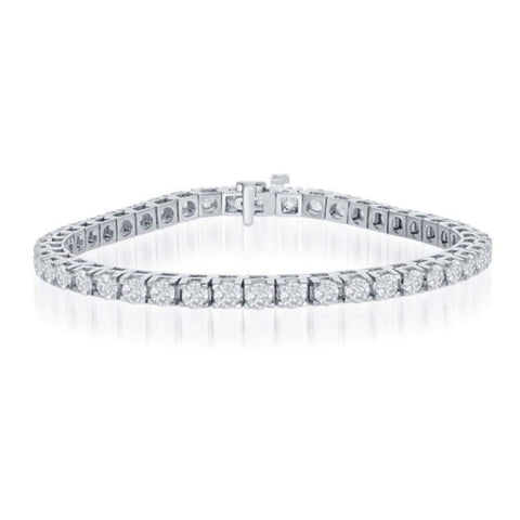 Round Cut 5.0ct 14K White Gold Diamond Bracelet