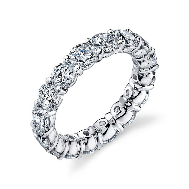 Manfredi Jewels Eternity Bands - Round Cut 5.46 ct Platinum Diamond Eternity Band Ring | Manfredi Jewels