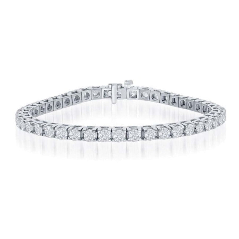 Manfredi Jewels Jewelry - Round Cut 6.04ct 14K White Gold Diamond Bracelet