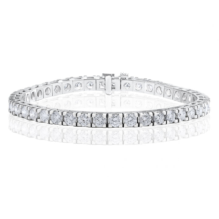Manfredi Jewels Jewelry - Round Cut 8.0ct 14K White Gold Diamond Bracelet | Manfredi Jewels