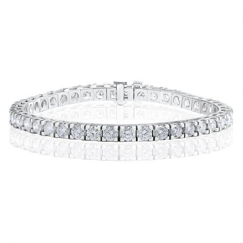 Manfredi Jewels Jewelry - Round Cut 8.0ct 14K White Gold Diamond Bracelet