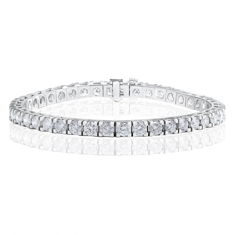 Manfredi Jewels Jewelry - Round Cut 8.0ct 14K White Gold Diamond Bracelet
