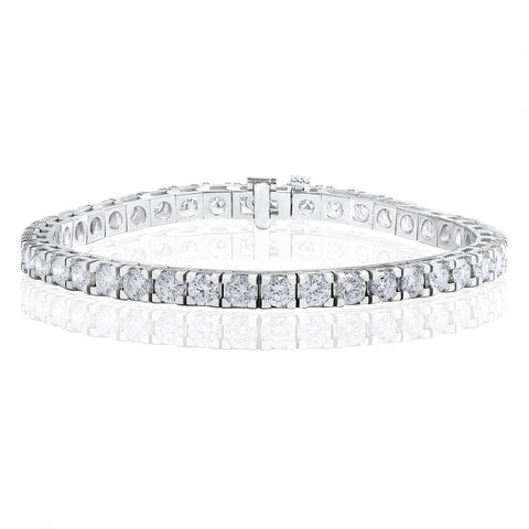 Round Cut 8.0ct 14K White Gold Diamond Bracelet