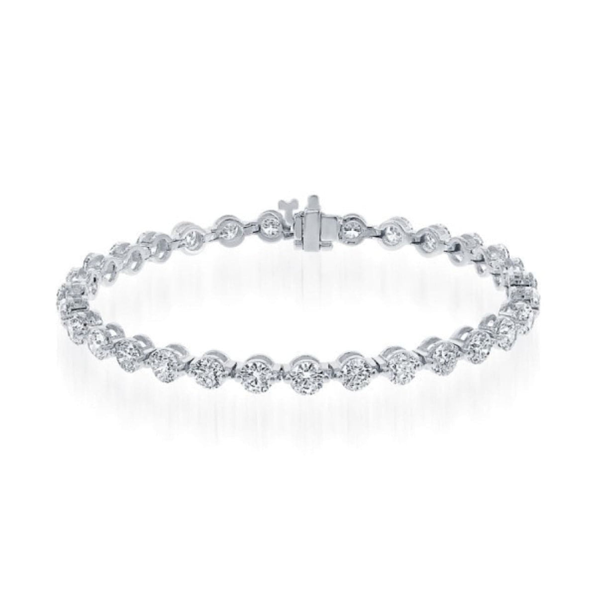 Manfredi Jewels Jewelry - Round Cut 9.02ct 14K White Gold Diamond Bracelet | Manfredi Jewels