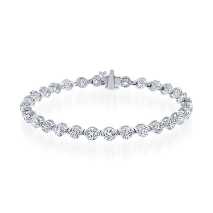Manfredi Jewels Jewelry - Round Cut 9.02ct 14K White Gold Diamond Bracelet | Manfredi Jewels
