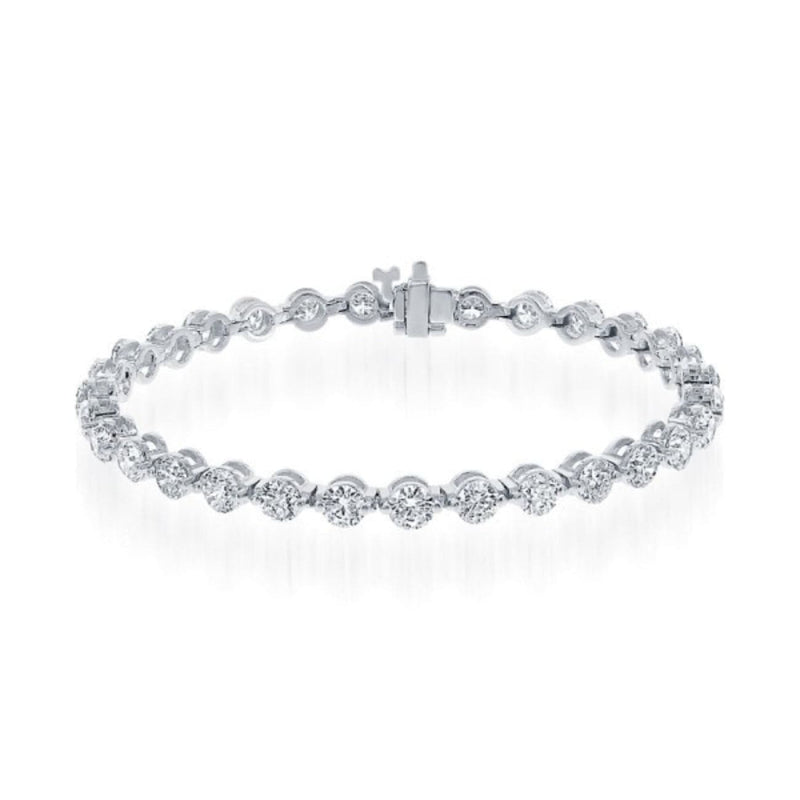Manfredi Jewels Jewelry - Round Cut 9.02ct 14K White Gold Diamond Bracelet | Manfredi Jewels