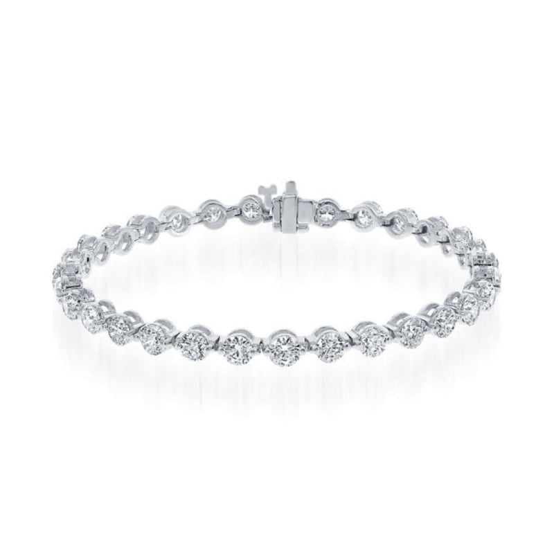 Manfredi Jewels Jewelry - Round Cut 9.02ct 14K White Gold Diamond Bracelet