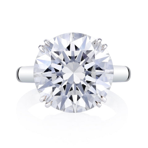 Round Cut 10.10 ct Platinum Diamond Engagement Ring (Pre-Order)