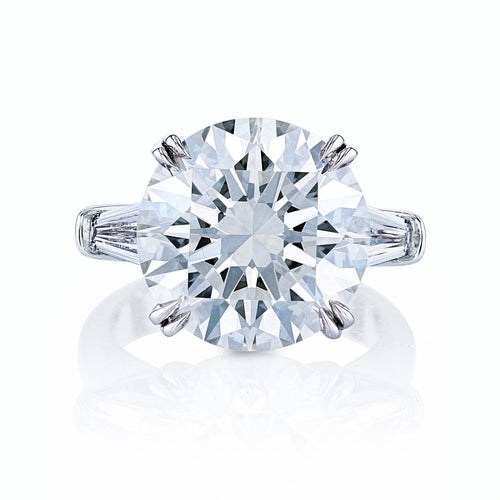 Manfredi Jewels Engagement - Round Cut 11.13 ct Platinum Diamond Ring (Pre - Order)