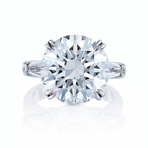Round Cut 11.13 ct Platinum Diamond Engagement Ring (Pre-Order)