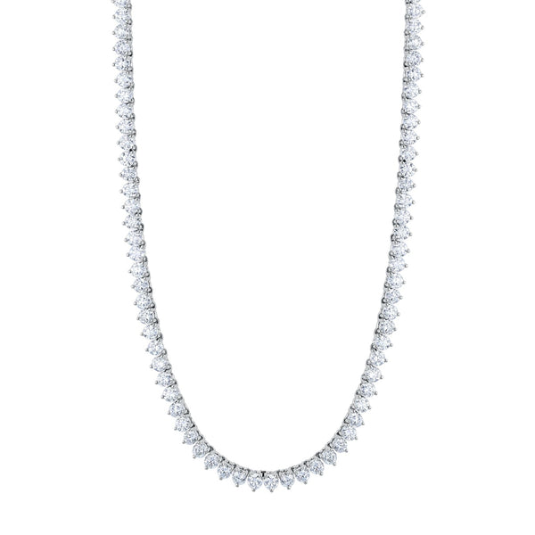 Manfredi Jewels Jewelry - Round Cut Platinum 37.77ct Diamond Tennis Necklace (Pre-Order) | Manfredi Jewels