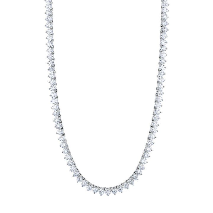 Manfredi Jewels Jewelry - Round Cut Platinum 37.77ct Diamond Tennis Necklace (Pre-Order) | Manfredi Jewels