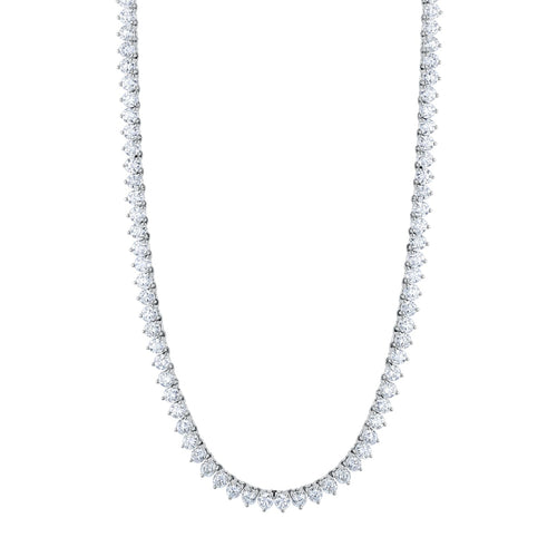 Manfredi Jewels Jewelry - Round Cut Platinum 37.77ct Diamond Tennis Necklace
