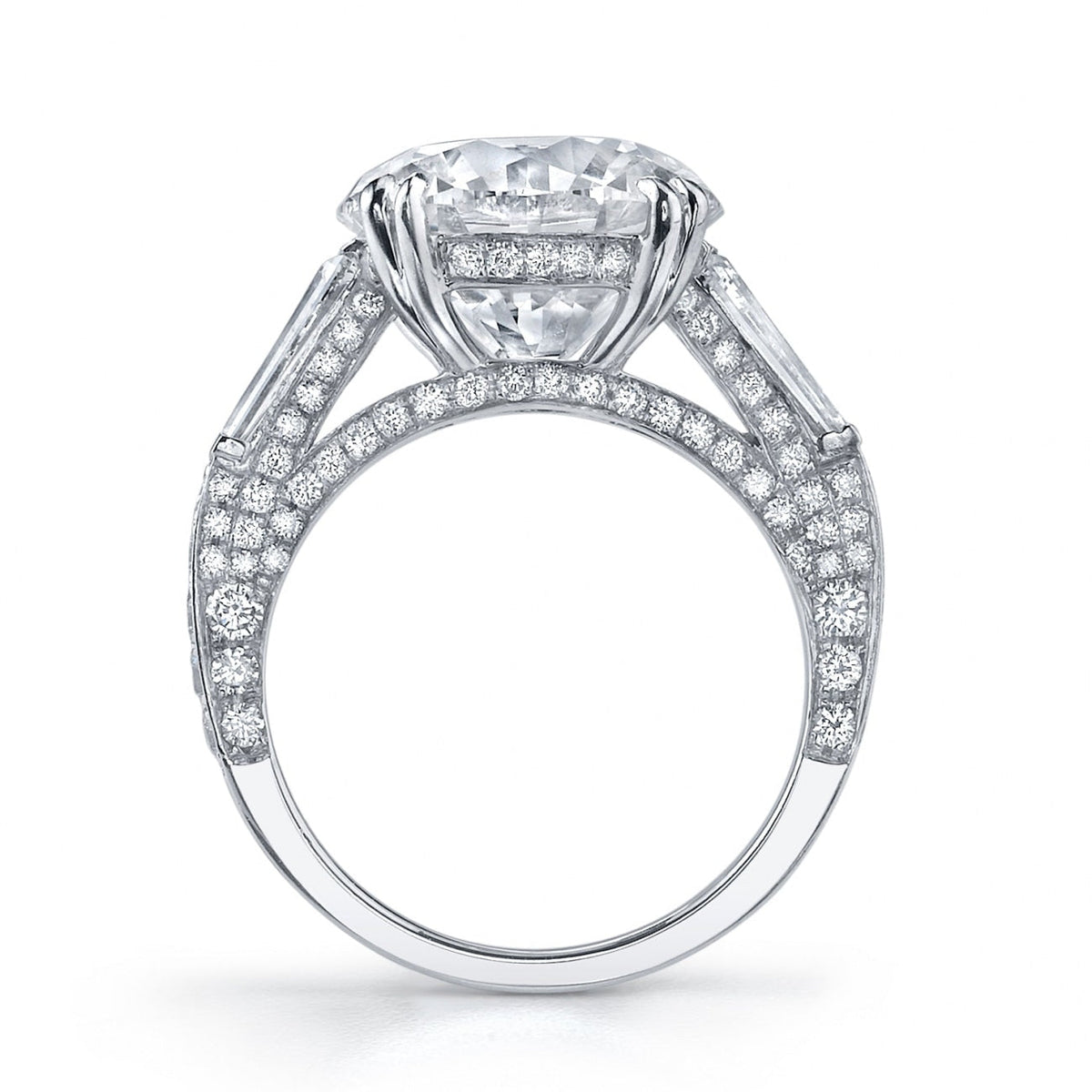 Manfredi Jewels Engagement - Round Cut 7.28 ct Platinum Diamond Engagement Ring (Pre-Order) | Manfredi Jewels