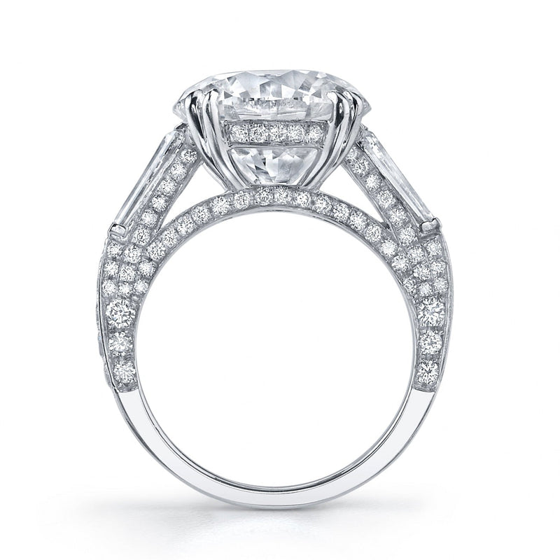 Manfredi Jewels Engagement - Round Cut 7.28 ct Platinum Diamond Ring (Pre - Order)
