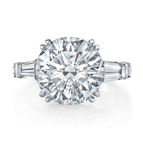 Round Cut 7.28 ct Platinum Diamond Engagement Ring (Pre-Order)