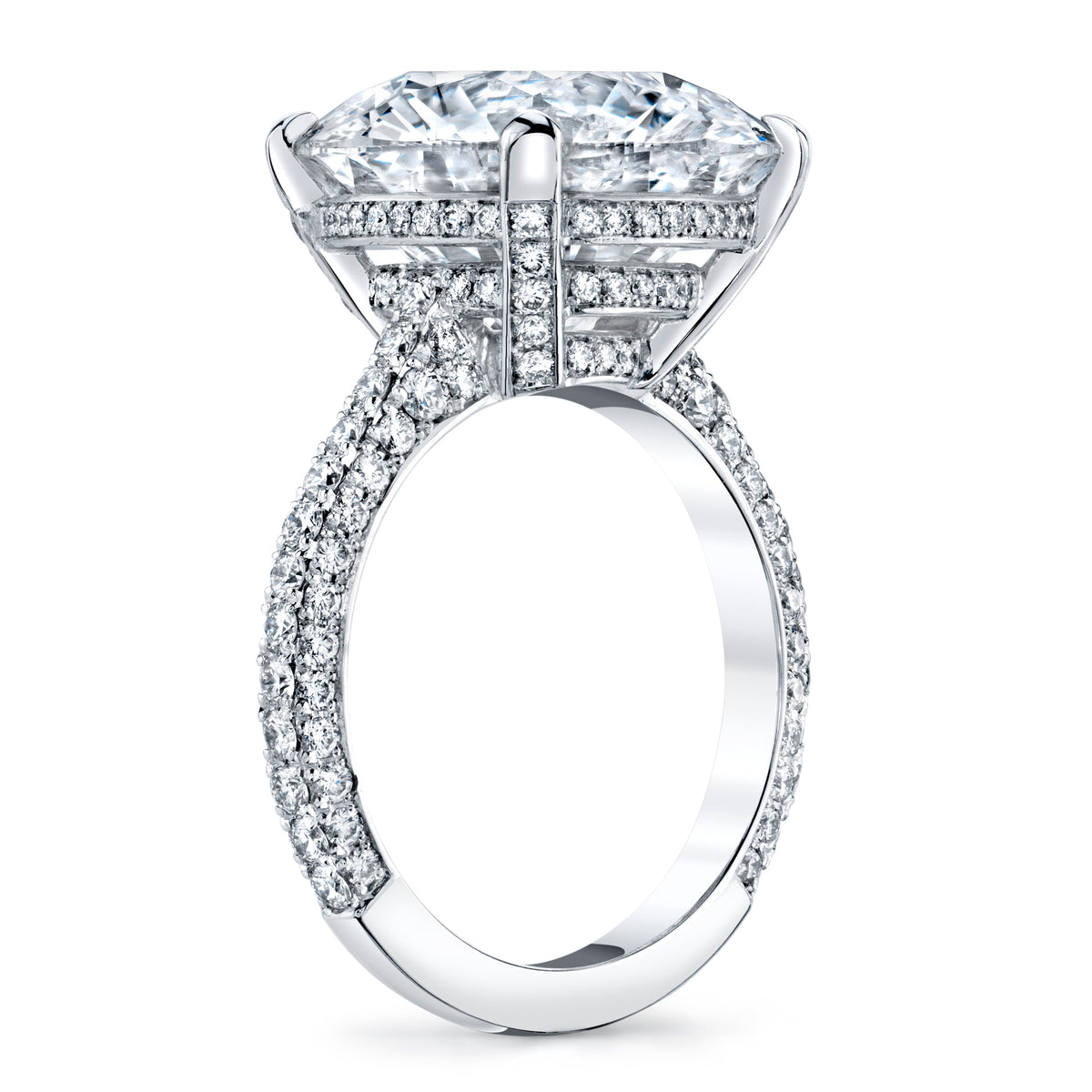 Manfredi Jewels Engagement - Round Cut 9.30 ct Platinum Diamond Engagement Ring (Pre-Order) | Manfredi Jewels