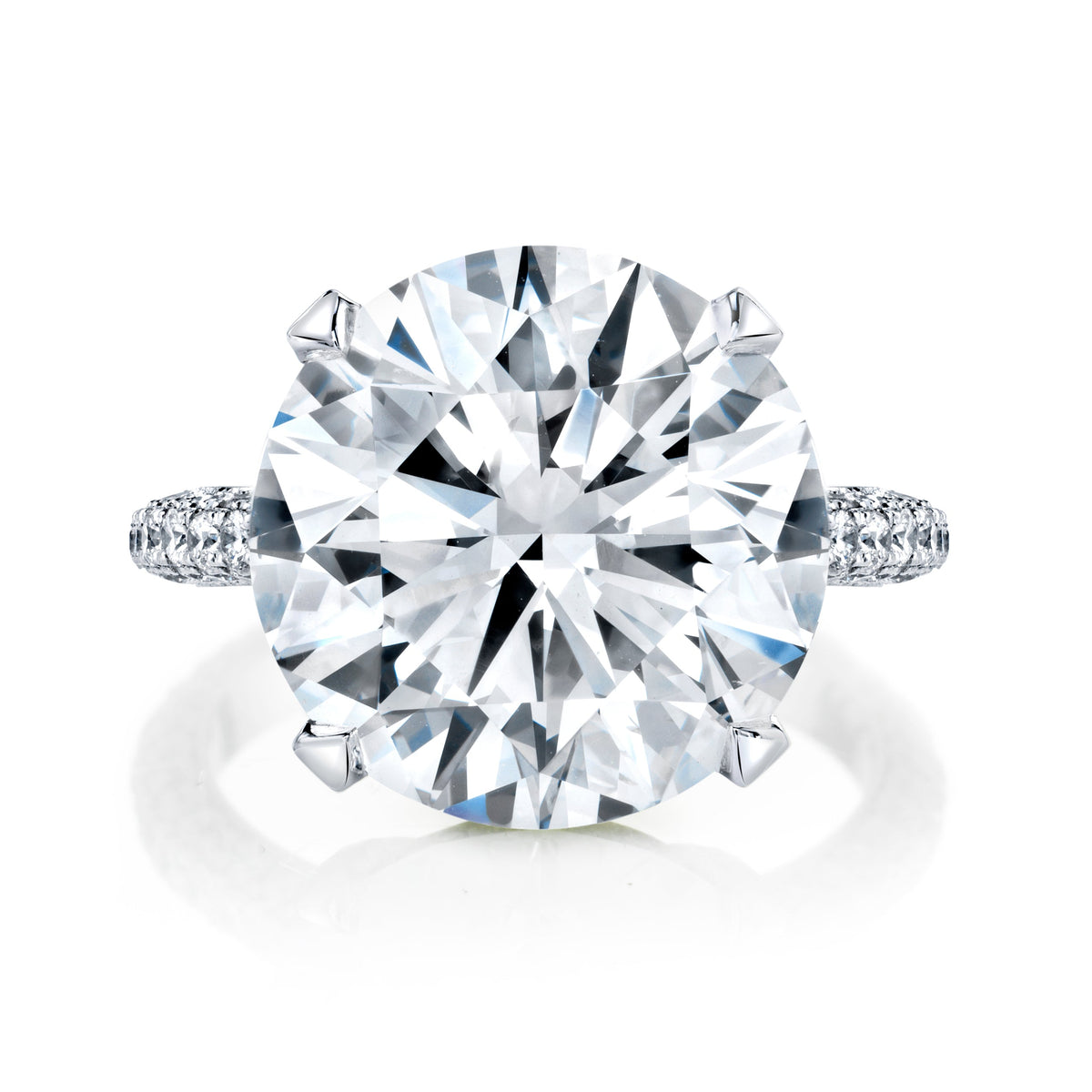 Manfredi Jewels Engagement - Round Cut 9.30 ct Platinum Diamond Engagement Ring (Pre-Order) | Manfredi Jewels